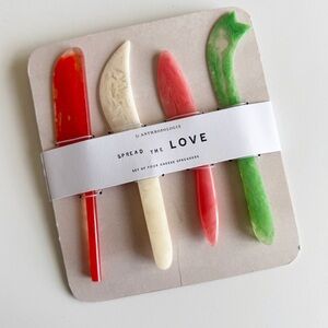 anthropologie | mignon resin cheese spreaders (set of 4)